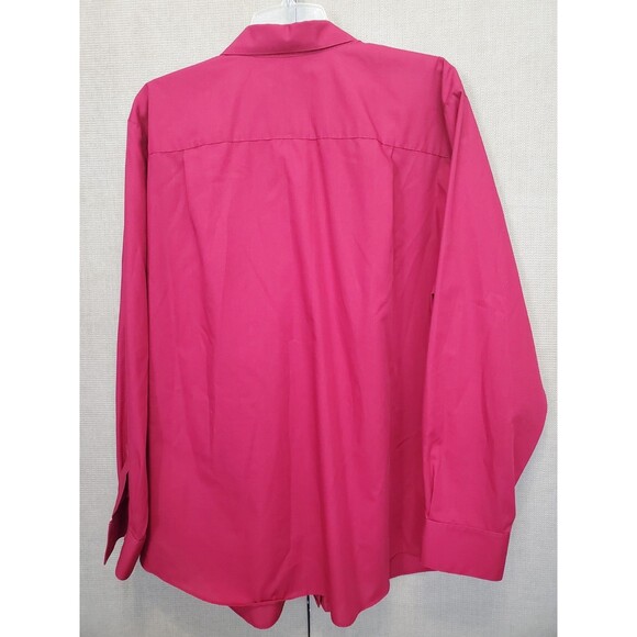 Foxcroft Wrinkle Free Red Cotton Blend Long Sleeve Button-Up Shirt Size 18 - Picture 6 of 6